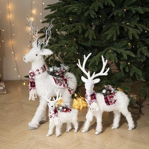 White Deer Doll Christmas Tree Decorations for Home Shopping Window Display