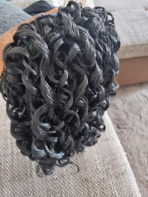 Wig Ponytail Wig Female African Small Curls photo review