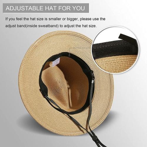 Women Wide Brim Straw Panama Roll Up Hat